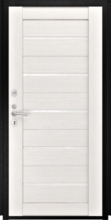 Входная дверь Аура СБ-1 (лак. белое, 16мм, беленый дуб) внутренняя сторона